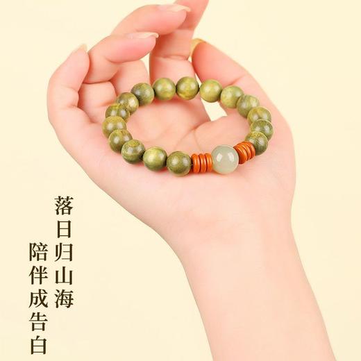 「19.9包邮！天然绿檀手串」情侣男女生盘玩好运珠手链 佛珠本命年时尚饰品 商品图2