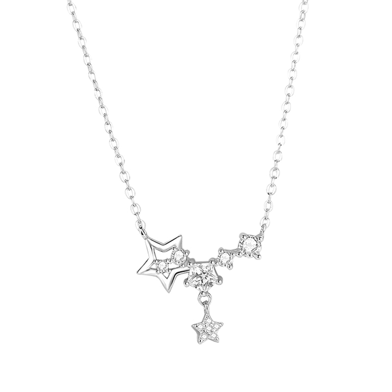 卡蒂罗/KADER 璀璨星语项链 925银星辰似海浪漫轻奢设计可调节锁骨链 梦幻银河璀璨星星配饰 女友  礼物