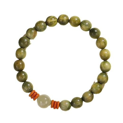 「19.9包邮！天然绿檀手串」情侣男女生盘玩好运珠手链 佛珠本命年时尚饰品 商品图4