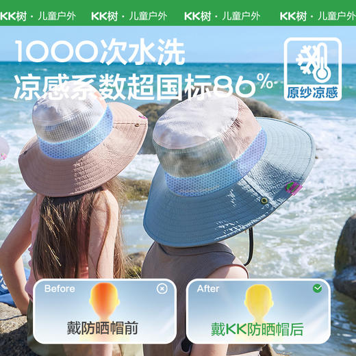 KK树亲子款防晒帽儿童遮阳帽户外登山男童女孩宝宝帽子露营渔夫帽野原之旅亲子防晒帽 商品图2