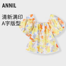 女童甜美纯棉衬衣短袖上衣新款安奈儿童装实体店同款AG421864