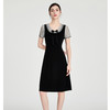 司歌弹力短袖连衣裙收腰小黑裙A891073X 商品缩略图0
