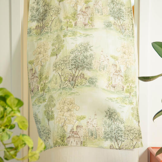卢瓦尔河谷门帘隔断帘半帘家用免打孔洗手间厨房布帘夏季 商品图2