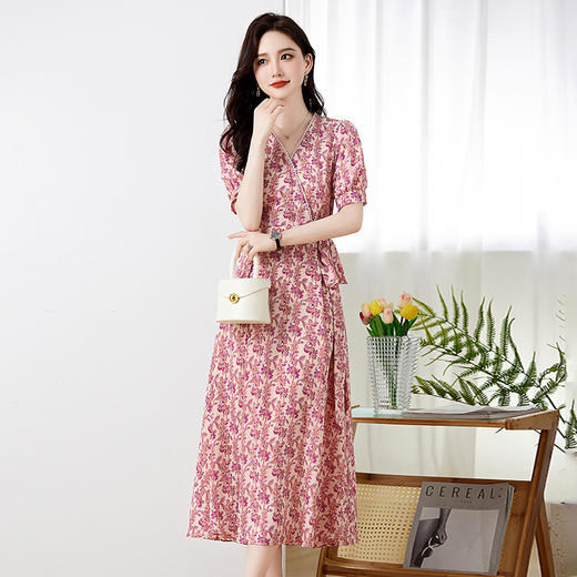 气质垂坠感显瘦，雪纺碎花连衣裙HR-ZRX5183 商品图3