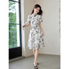 【专属特价】熙世界国风花卉水墨画旗袍裙2025夏季新款气质复古新中式连衣裙 商品缩略图3
