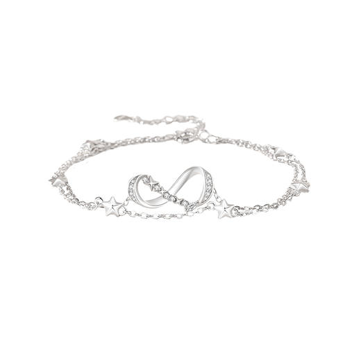 卡蒂罗/KADER 莫比乌斯系列 漫漫星河手链 925银轻奢时尚小众可调节银手链 浪漫闪耀精致璀璨闺蜜同款 520 礼盒 商品图0