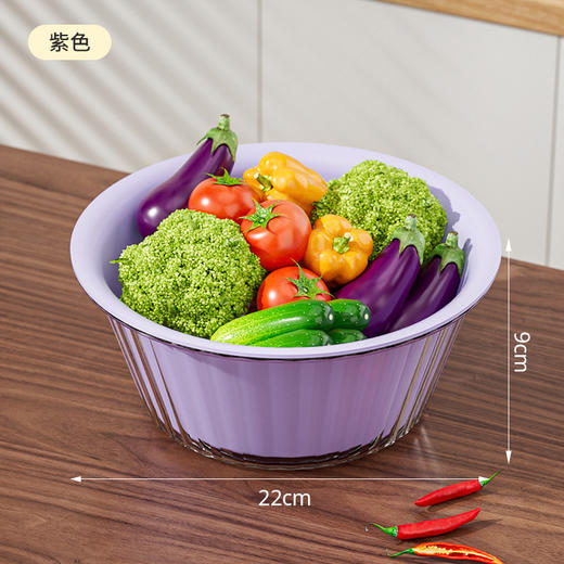 【食品级❗️新款双层果蔬沥水篮】加厚双层果蔬沥水篮，安全材质一物多用容量加大，家用洗菜篮厨房碗筷沥水收纳篮子水果洗菜盆QQ 商品图10