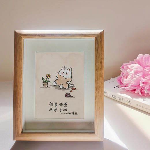 小林漫画  7寸原木色小摆台   馈赠礼品 时光纪念  一个小小摆台相框承载着满满的心意 商品图6