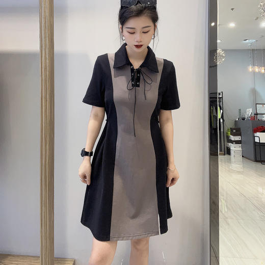 2-12GDPOLO领分割短袖连衣裙40410（黑） 夏季 142100100321 商品图2