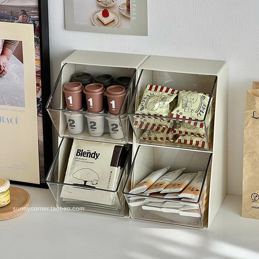 【桌面茶包收纳盒】透明亚克力咖啡胶囊茶叶置物架 办公室茶水间小架子 商品图1