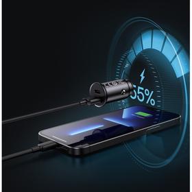 倍思 圆形金属 A+C 30W PPS版 智能快充 车载充电器（支持PD3.0、QC4.0+SCP、AFC）