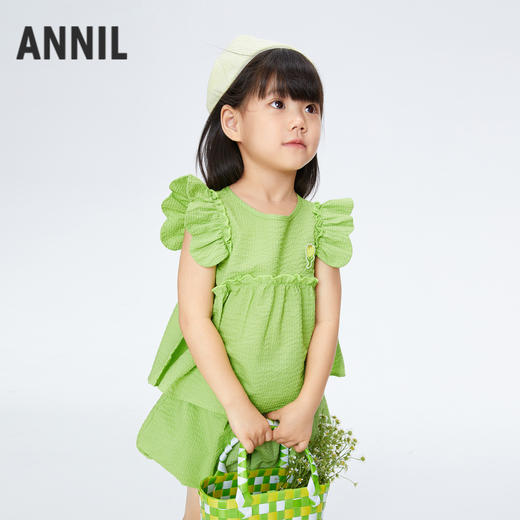 女童微宽松泡泡袖套装新款安奈儿童装实体店同款XG421732 商品图1