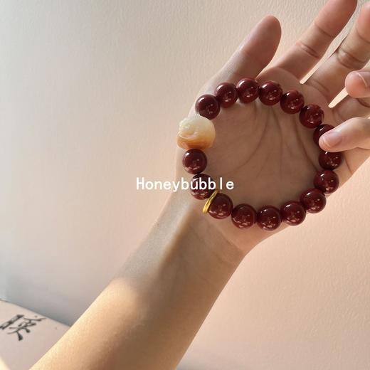 「限时9.9元包邮！琉璃醒狮手串」吉祥如意焦糖菩提俏色醒狮手链 红色本命年手串情侣时尚饰品 商品图2