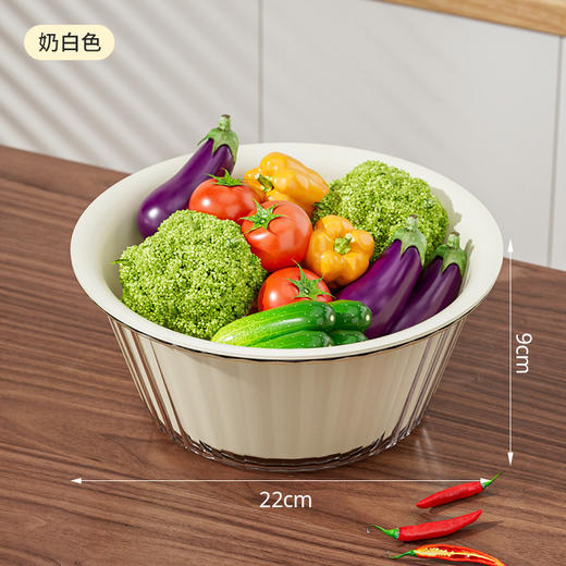【食品级❗️新款双层果蔬沥水篮】加厚双层果蔬沥水篮，安全材质一物多用容量加大，家用洗菜篮厨房碗筷沥水收纳篮子水果洗菜盆QQ 商品图8