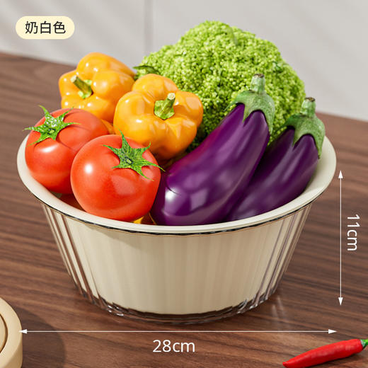 【食品级❗️新款双层果蔬沥水篮】加厚双层果蔬沥水篮，安全材质一物多用容量加大，家用洗菜篮厨房碗筷沥水收纳篮子水果洗菜盆QQ 商品图11