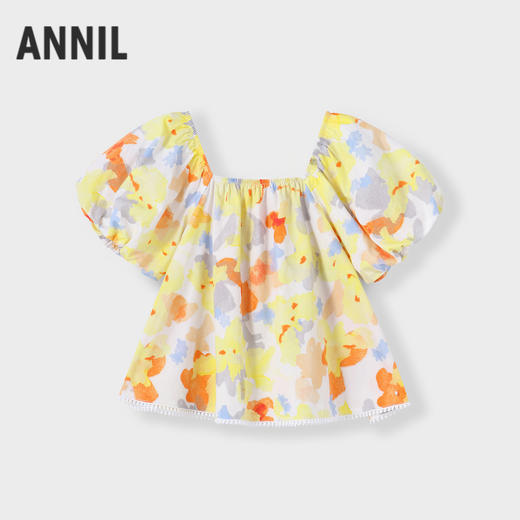 女童甜美纯棉衬衣短袖上衣新款安奈儿童装实体店同款AG421864 商品图1