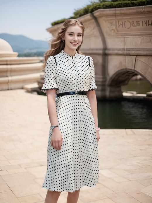 撞色花边连衣裙 商品图2