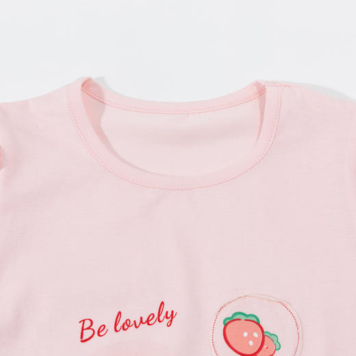 贝贝怡童装儿童透气短袖短裤女童套装ZB2DT086 商品图2