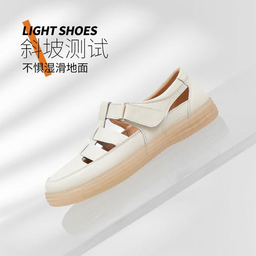 ZHR则则罗马凉鞋女2024夏季新款真皮沙滩鞋外穿包头镂空猪笼鞋女 商品图3