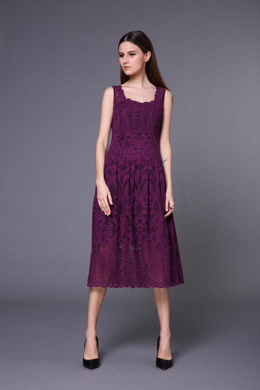 【伯妮斯茵】162S160--紫色连衣裙--《雏菊》--《生命之美-梵高的花园》 商品图1