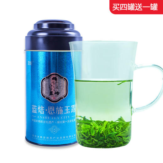 蓝焙绿茶恩施玉露富硒茶湖北高山蒸青雨前一级茶叶100克罐装口粮茶 商品图0