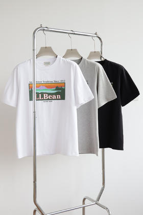 美式老牌复古 L.L.BE@N 落日山峦 印花圆领短袖 TX285