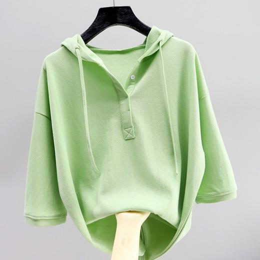 【时尚百搭❗️宽松薄款连帽卫衣】韩版宽松舒适百搭，纯棉短袖新款T恤女，胖mm显瘦上衣L 商品图7