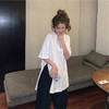 中长款开叉体恤【圆领中长款宽松T恤女潮棉】休闲风新款纯色夏季上衣服 商品缩略图6