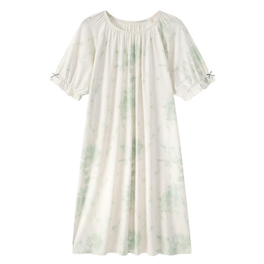 雀说 莱赛尔天丝棉女士睡裙短袖凉感夏季薄款柔软抗皱家居服透气睡衣 商品图4