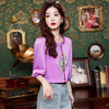 新中式国风刺绣雪纺甜美上衣K-E324N1043 商品缩略图6
