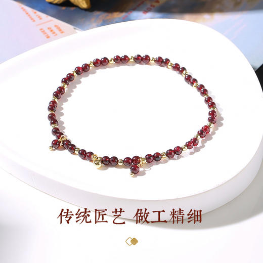 【灵机生活馆】石榴石祥福安泰脚链 小众设计脚链 商品图2