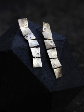 AWU｜6片SQ-EL  14k金 Square Long Earrings [ 方 耳环 ]