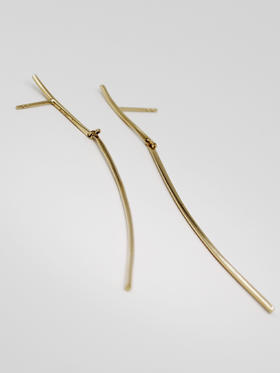 AWU｜中LI-EM  14k金 Line Medium Earrings  8cm [ 线 耳环  ]
