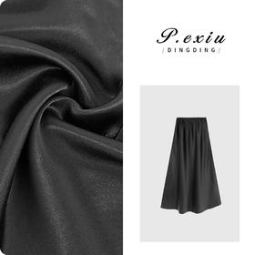 03-5潘依绣丁丁宠粉PanYiXiu/潘依绣100醋酸优雅极简缎面垂感中长款半身裙 WH23136