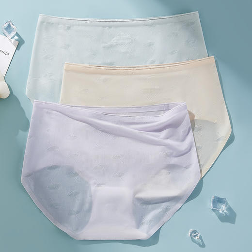 雅黛丽内裤女棉质底裆亲肤网纱透气中腰三角裤性感蕾丝高弹短裤头 商品图1