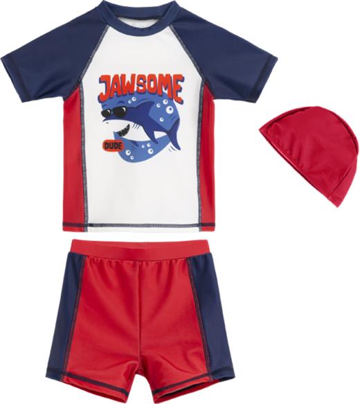 贝贝怡夏儿童泳衣套装男童速干泳衣短裤泳帽3件套222P2449 商品图7