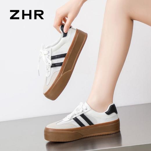 ZHR则则德训鞋女2024春季新款百搭厚底运动休闲鞋软底透气板鞋女 商品图8