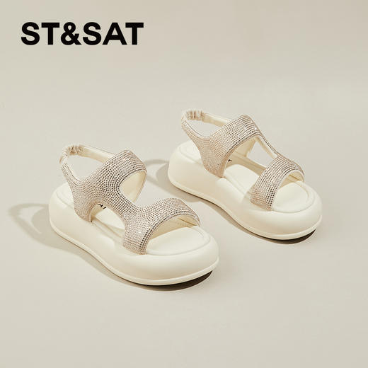 星期六精致闪钻弹软厚底凉鞋SSC2115999 商品图2