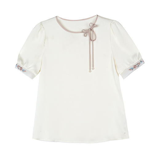 新中式设计感百搭领口撞色短袖衬衫K-A83N9031 商品图4