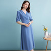 EITIE爱特爱夏季新款气质V领显瘦高腰连衣裙7407130 商品缩略图2