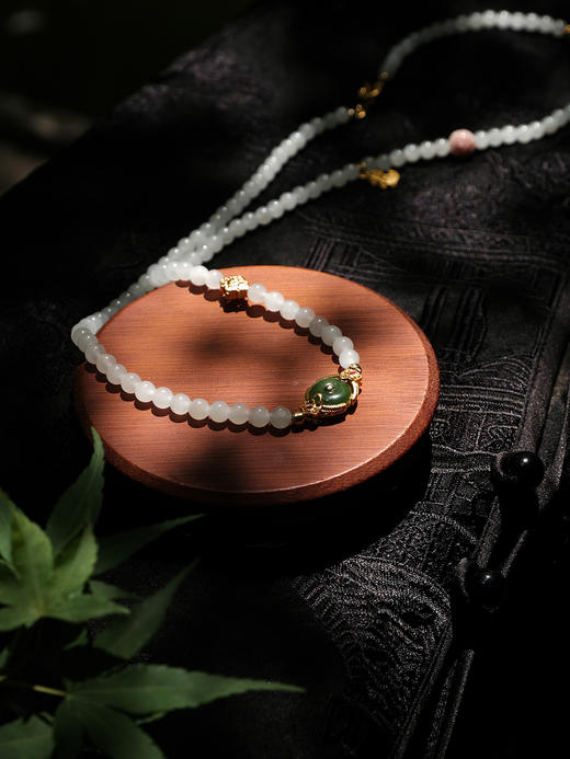 下架|盛唐牡丹 |羊脂白玉多戴款长链 商品图3