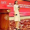 IWY/白色艺考主持人正装女设计感西装连衣七分袖气质优雅气场强大Q772-W 商品缩略图4