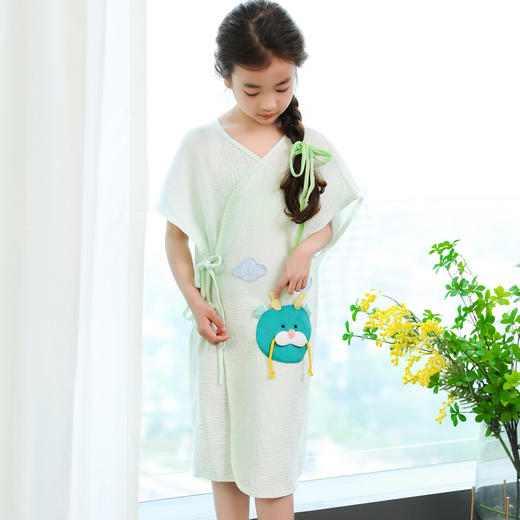 儿童浴袍纯棉女童斗篷可穿吸水速干游泳四季通用夏季纱布浴衣_ym 商品图2
