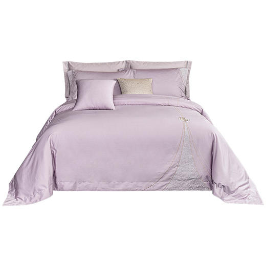 雅芳婷床笠款四件套刺绣纯色50s长绒棉贡缎高端轻奢 商品图6