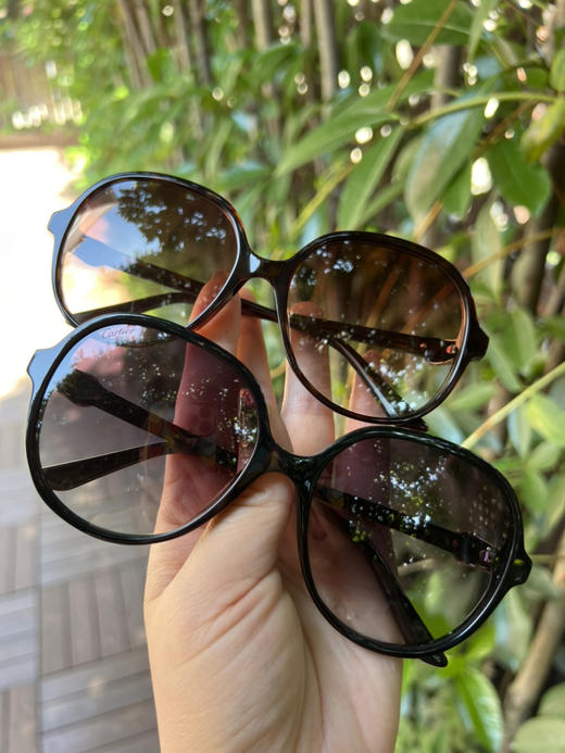 523-2卡帝 渠道圆正 复古大圆框 墨镜太阳镜 黑色 玳瑁色 商品图1