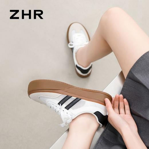 ZHR则则德训鞋女2024春季新款百搭厚底运动休闲鞋软底透气板鞋女 商品图9