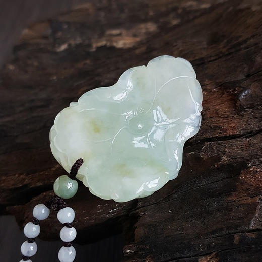 【天然正品】天然糯种浅绿色锦鲤造型翡翠（好运、纳福）吊坠项链300424NJ08 商品图5