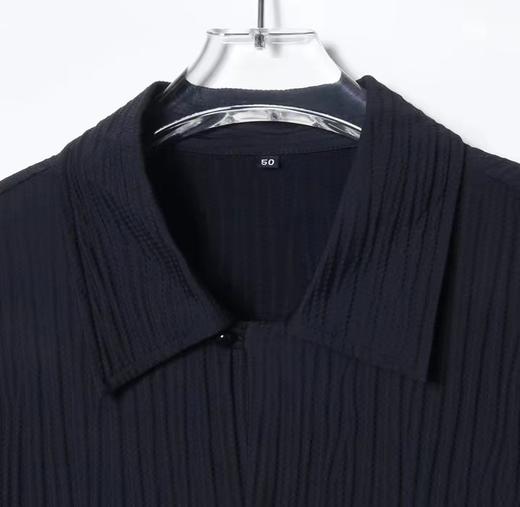 T0150夏季新款纯色条纹高弹polo衫百搭男士休闲上衣潮流宽松短袖 商品图2