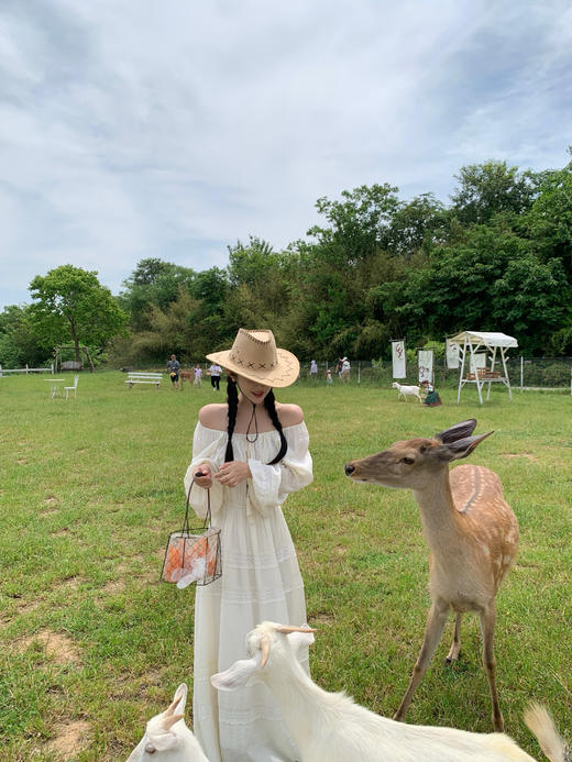 Read Nameless/罗马假日白色亚麻棉连衣裙（送麂皮腰封） 商品图5