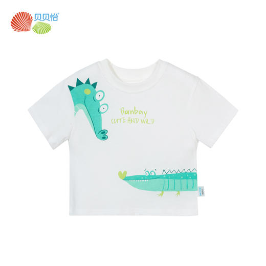 贝贝怡童装儿童t恤纯棉夏季透气男童半袖卡通T恤ZB2DS046 商品图14